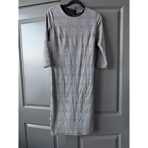 T. Tahari Plaid pencil Dress Midi in size 8
